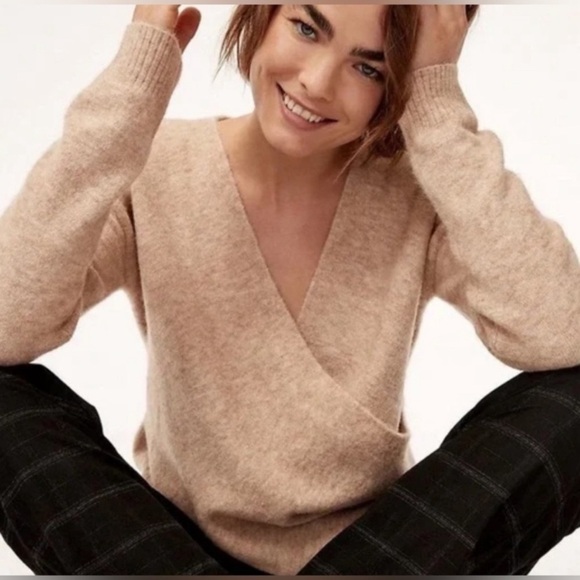 Aritzia The Group of Babaton Bandini Alpaca Wool Wrap Sweater - Picture 6 of 8